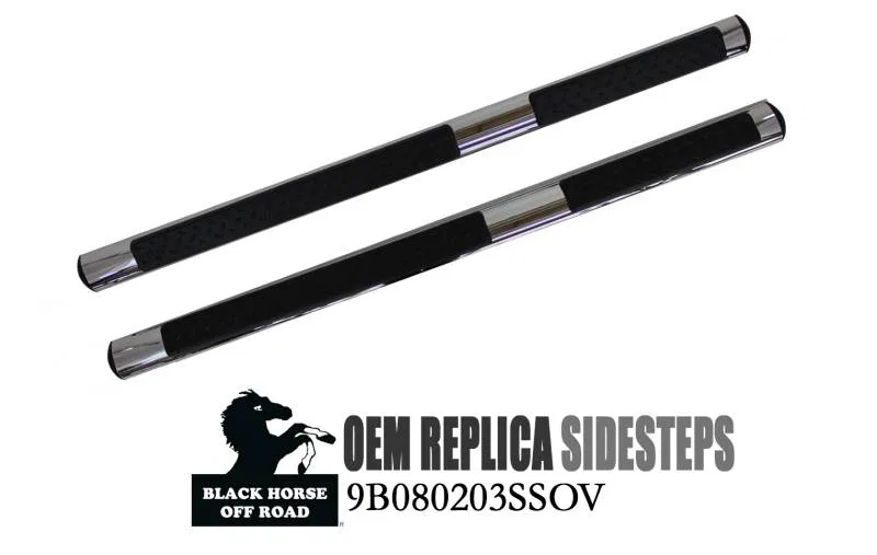 9B080203SSOV – BLACK HORSE Nerf Bar, 4 Inch Diameter Polished Stainless Steel - view 2